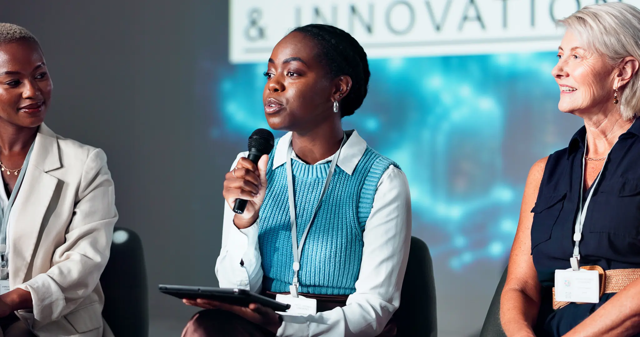 woman speaking about fibroids symptoms